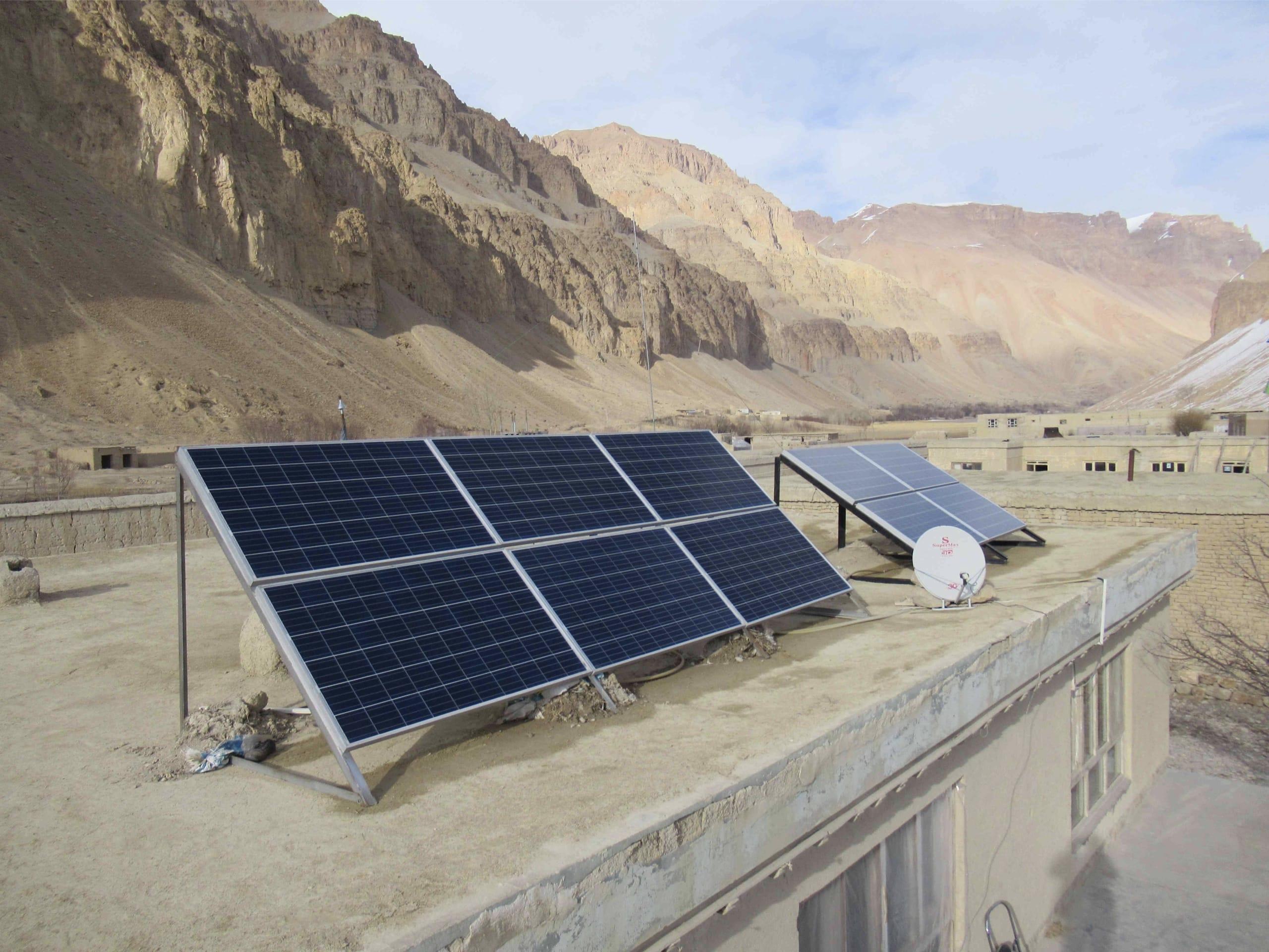 Perfect set-up of a PV system in Yakawlang II, Bamiyan province